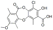 9-Chloro-8-hydroxy-3-methoxy-1,4,6-trimethyl-11-oxo-11H-dibenzo[b,e][1,4]dioxepin-7-carboxylic acid Struktur