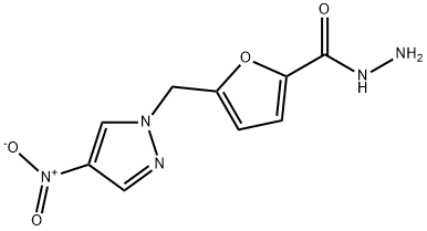 2-Furancarboxylicacid,5-[(4-nitro-1H-pyrazol-1-yl)methyl]-,hydrazide(9CI) Struktur