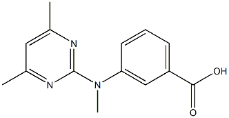 3-[(4,6-DIMETHYLPYRIMIDIN-2-YL)(METHYL)AMINO]BENZOICACID
 Struktur