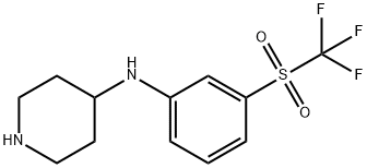 N-[3-[(TRIFLUOROMETHYL)SULFONYL]PHENYL]PIPERIDINE-4-AMINE
 Struktur