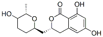 (3R)-3,4-Dihydro-6,8-dihydroxy-3-[[(2R,6S)-tetrahydro-5-hydroxy-6-methyl-2H-pyran-2-yl]methyl]-1H-2-benzopyran-1-one Struktur