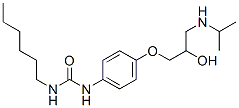 1-hexyl-3-[4-[2-hydroxy-3-(propan-2-ylamino)propoxy]phenyl]urea Struktur