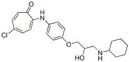 5-Chloro-2-[[4-[3-(cyclohexylamino)-2-hydroxypropoxy]phenyl]amino]-2,4,6-cycloheptatrien-1-one Struktur