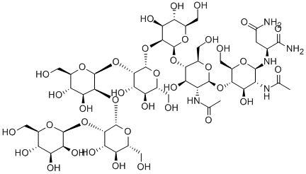 MANNOPENTAOSE-DI(N-ACETYL-D-GLUCOSAMINE)-ASPARAGINE Struktur