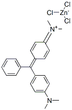 dimethyl[4-[[4-(dimethylamino)phenyl]benzylidene]-2,5-cyclohexadien-1-ylidene]ammonium trichlorozincate Struktur