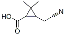 Cyclopropanecarboxylic acid, 3-(cyanomethyl)-2,2-dimethyl- (9CI) Struktur