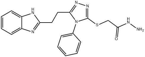 [[5-[2-(1H-Benzimidazol-2-yl)ethyl]-4-phenyl-4H-1,2,4-triazol-3-yl]thio]acetic acid hydrazide Struktur