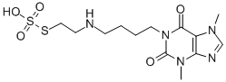 2-((4-(3,7-Dimethyl-2,6-dioxopurin-1-yl)butyl)amino)ethanethiol, hydro gen sulfate (ester) Struktur