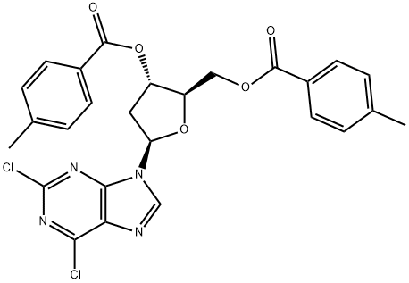 2,6-DICHLORO-9-(2-DEOXY-3,5,DI-O-(4-METHYLBENZOYL-BETA-D-ERYTHROPENTOFURANOSYL)-9H-PURINE) Struktur