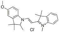 2-[2-(2,3-dihydro-5-methoxy-2,3,3-trimethyl-1H-indol-1-yl)vinyl]-1,3,3-trimethyl-3H-indolium chloride Struktur