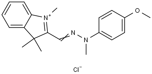 2-[[(4-methoxyphenyl)methylhydrazono]methyl]-1,3,3-trimethyl-3H-indolium chloride Struktur