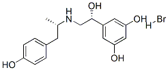 (R*,S*)-(±)-5-[1-hydroxy-2-[[2-(4-hydroxyphenyl)-1-methylethyl]amino]ethyl]resorcinol hydrobromide Struktur