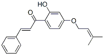 (E)-1-[2-Hydroxy-4-[(3-methyl-2-butenyl)oxy]phenyl]-3-phenyl-2-propen-1-one Struktur