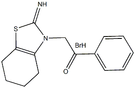 2-[2-imino-4,5,6,7-tetrahydro-1,3-benzothiazol-3(2H)-yl]-1-phenyl-1-ethanone hydrobromide Struktur