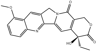 (4S)-4-Ethyl-4-hydroxy-10-methoxy-1H-pyrano[3',4':6,7]indolizino[1,2-b]quinoline-3,14(4H,12H)-dione Struktur