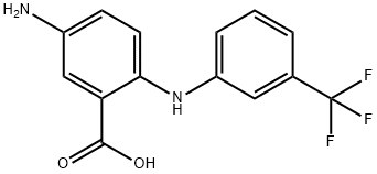 Benzoic  acid,  5-amino-2-[[3-(trifluoromethyl)phenyl]amino]- Struktur