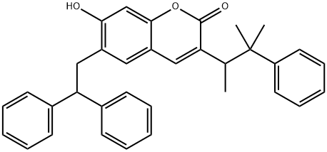 3-(1,2-Dimethyl-2-phenylpropyl)-6-(2,2-diphenylethyl)-7-hydroxy-2H-1-benzopyran-2-one Struktur