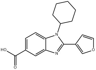 1-CYCLOHEXYL-2-(3-FURANYL)-1H-BENZIMIDAZOLE-5-CARBOXYLIC ACID Struktur