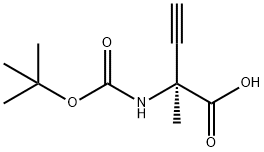 3-Butynoicacid,2-[[(1,1-dimethylethoxy)carbonyl]amino]-2-methyl-,(2S)-(9CI) Struktur