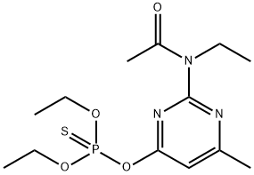 Thiophosphoric acid O-[2-[acetyl(ethyl)amino]-6-methylpyrimidin-4-yl]O,O-diethyl ester Struktur