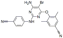 4-[6-amino-5-bromo-2-[(4-cyanophenyl)amino]pyrimidin-4-yl]oxy-3,5-dimethyl-benzonitrile Struktur