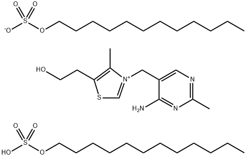 3-[(4-Amino-2-methyl-5-pyrimidinyl)methyl]-5-(2-hydroxyethyl)-4-methylthiazolium dodecyl sulfate Struktur