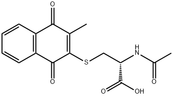 2-methyl-3-(N-acetylcystein-S-yl)-1,4-naphthoquinone Struktur