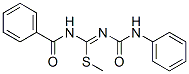 N-Benzoyl-N'-phenylaminocarbonylcarbamimidothioic acid S-methyl ester Struktur