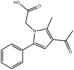 (3-acetyl-2-methyl-5-phenyl-1H-pyrrol-1-yl)acetic acid Struktur