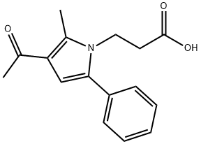 3-(3-acetyl-2-methyl-5-phenyl-1H-pyrrol-1-yl)propanoic acid Struktur