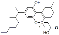 1-hydroxy-3-(1',2'-dimethylheptyl)-6,6,9-trimethyl-7,8,9,10-tetrahydro-6-dibenzopyran acetate Struktur