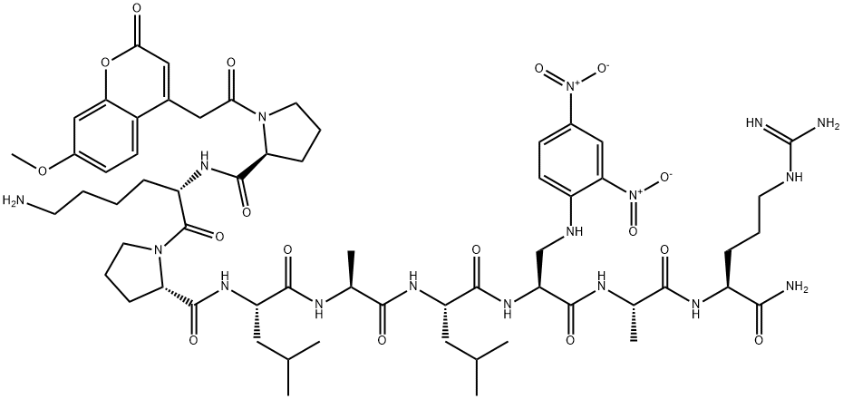 MCA-PRO-LYS-PRO-LEU-ALA-LEU-DAP(DNP)-ALA-ARG-NH2 Struktur