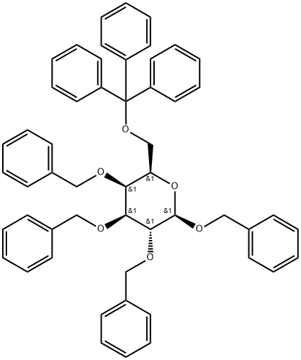 6-O-Trityl-1,2,3,4-tetra-O-benzyl-β-D-galactopyranose Struktur