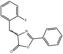 4-[(2-fluorophenyl)methylene]-2-phenyloxazol-5(4H)-one Struktur