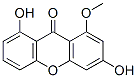 3,8-Dihydroxy-1-methoxy-9H-xanthen-9-one Struktur