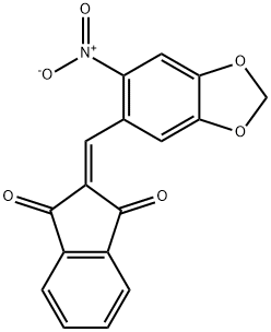 2-[(6-nitro-1,3-benzodioxol-5-yl)methylene]-1H-indene-1,3(2H)-dione Struktur