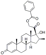 17,21-dihydroxy-16beta-methylpregna-1,4,9(11)-triene-3,20-dione 21-benzoate Struktur