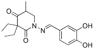 3,3-Diethyl-1-[(3,4-dihydroxybenzylidene)amino]-5-methyl-2,4-piperidinedione Struktur