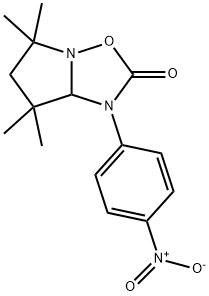 5,6,7,7a-Tetrahydro-5,5,7,7-tetramethyl-1-(4-nitrophenyl)pyrrolo[1,2-b][1,2,4]oxadiazol-2(1H)-one Struktur