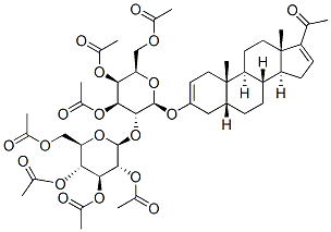 Pregn-16-en-20-one, 3-3,4,6-tri-O-acetyl-2-O-(2,3,4,6-tetra-O-acetyl-.beta.-D-glucopyranosyl)-.beta.-D-galactopyranosyloxy-, (3.beta.,5.beta.)- Struktur