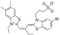 2-[2-[[5-bromo-3-(3-sulphonatopropyl)-3H-benzothiazol-2-ylidene]methyl]but-1-enyl]-3-ethyl-5,6-dimethylbenzothiazolium  Struktur