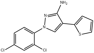 1-(2,4-dichlorophenyl)-4-(2-thienyl)-1H-pyrazol-3-amine Struktur