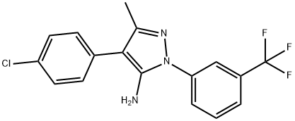 4-(4-chlorophenyl)-3-methyl-1-[3-(trifluoromethyl)phenyl]-1H-pyrazol-5-ylamine Struktur