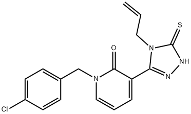 3-(4-allyl-5-sulfanyl-4H-1,2,4-triazol-3-yl)-1-(4-chlorobenzyl)-2(1H)-pyridinone Struktur