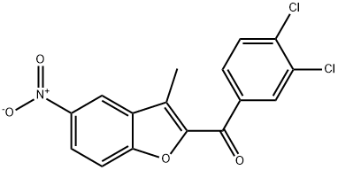 (3,4-dichlorophenyl)(3-methyl-5-nitro-1-benzofuran-2-yl)methanone Struktur