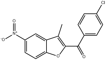 (4-chlorophenyl)(3-methyl-5-nitro-1-benzofuran-2-yl)methanone Struktur