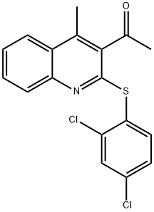 1-{2-[(2,4-dichlorophenyl)sulfanyl]-4-methyl-3-quinolinyl}-1-ethanone Struktur