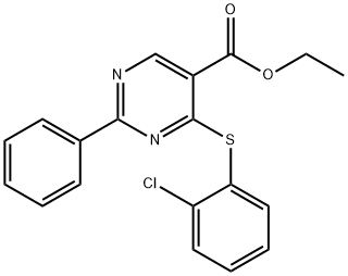 ethyl 4-[(2-chlorophenyl)sulfanyl]-2-phenyl-5-pyrimidinecarboxylate Struktur