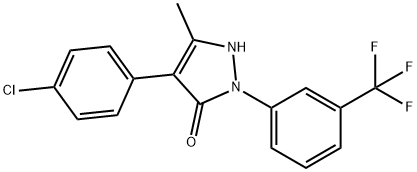 4-(4-chlorophenyl)-5-methyl-2-[3-(trifluoromethyl)phenyl]-1,2-dihydro-3H-pyrazol-3-one Struktur