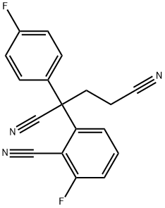 2-(2-cyano-3-fluorophenyl)-2-(4-fluorophenyl)pentanedinitrile Struktur